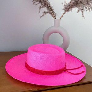 Artesano Firenze - Fuchsia Straw Festival Hat